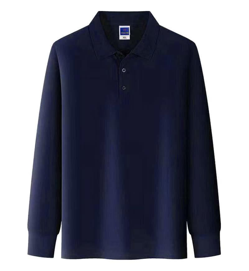 Men Classic Long Sleeve Polo Shirt | Lapel Collar Business Casual Solid Top
